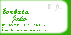 borbala jako business card